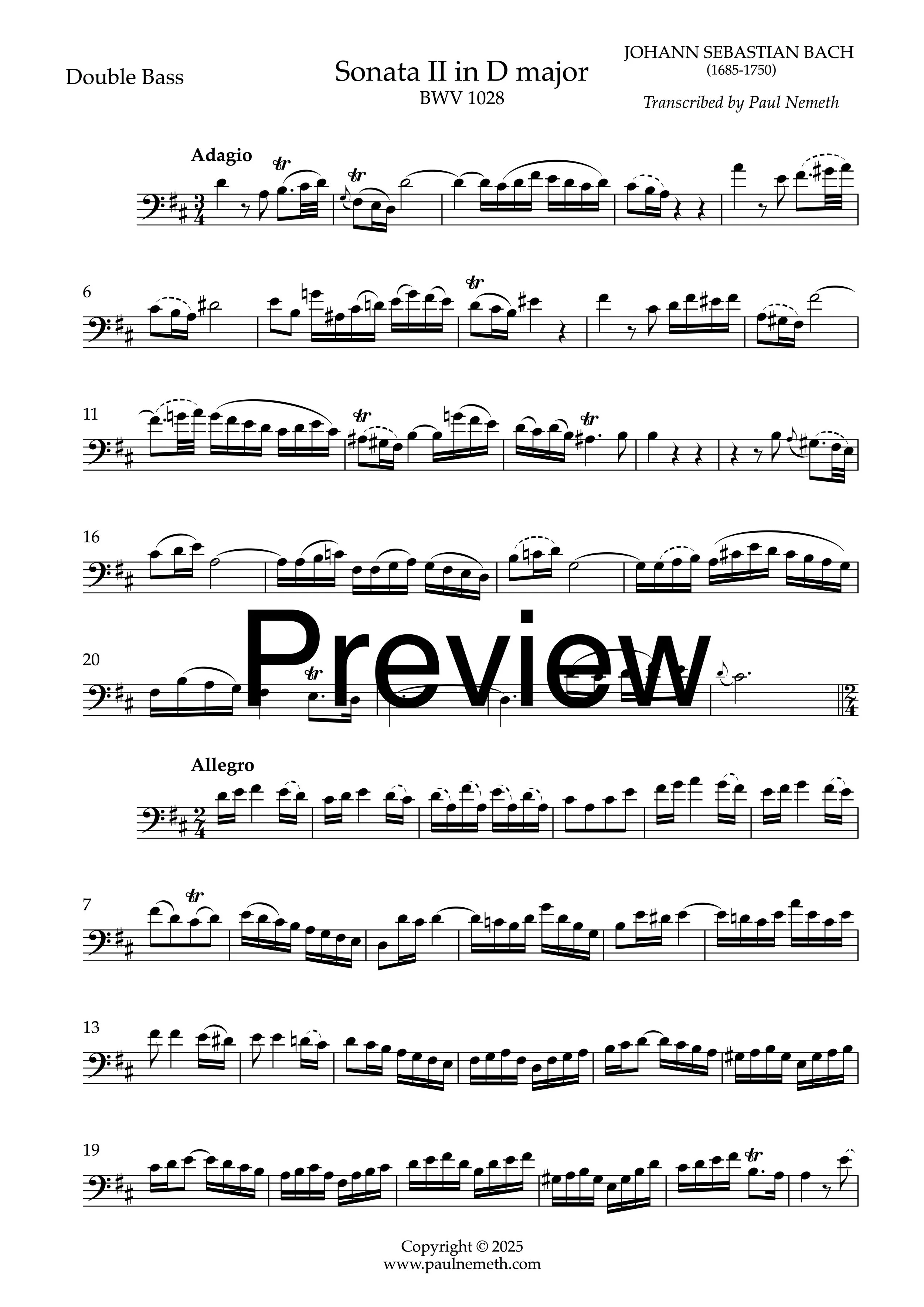 Scores for Sale — Paul Nemeth - Double Bass